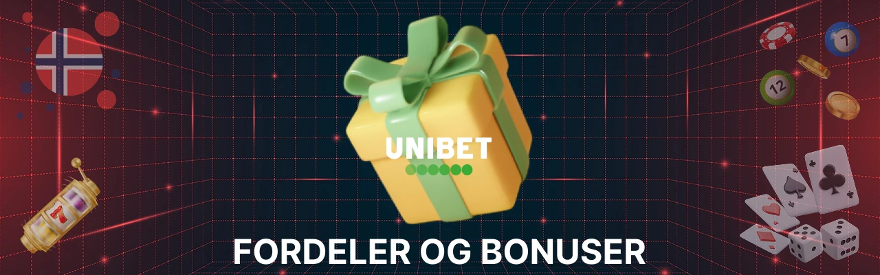 Fordeler og bonuser hos unibet casino 