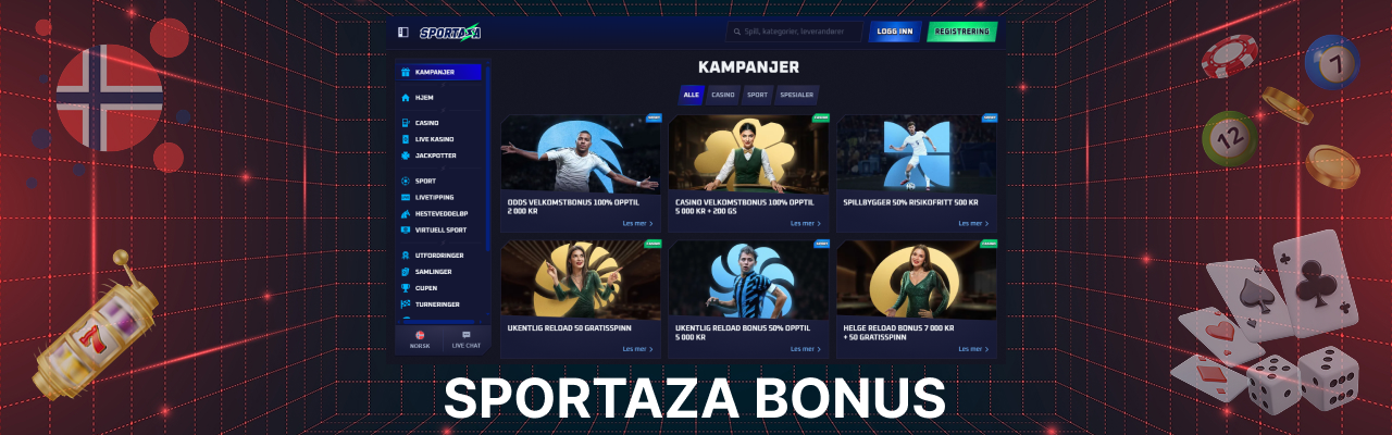 Sportaza velkomstbonusen