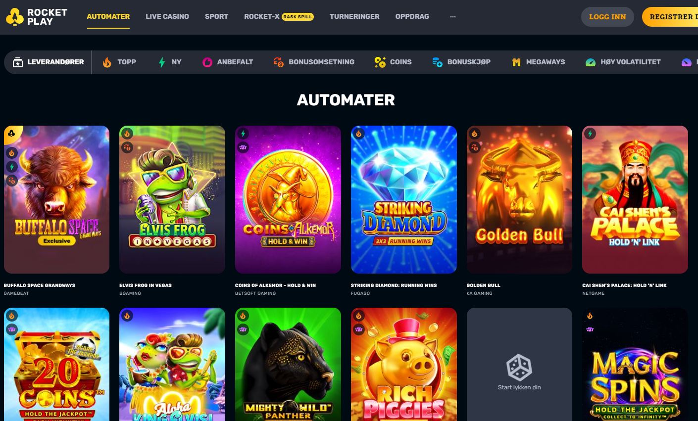 Rocketplay casino spielautomater