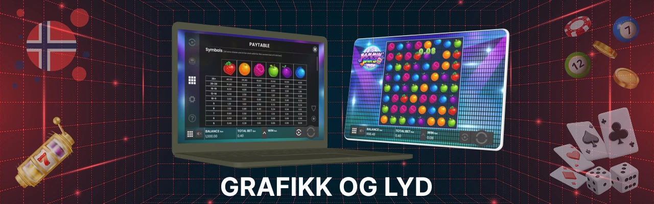 Grafikk og lyd hos spilleautomaten jammin jars