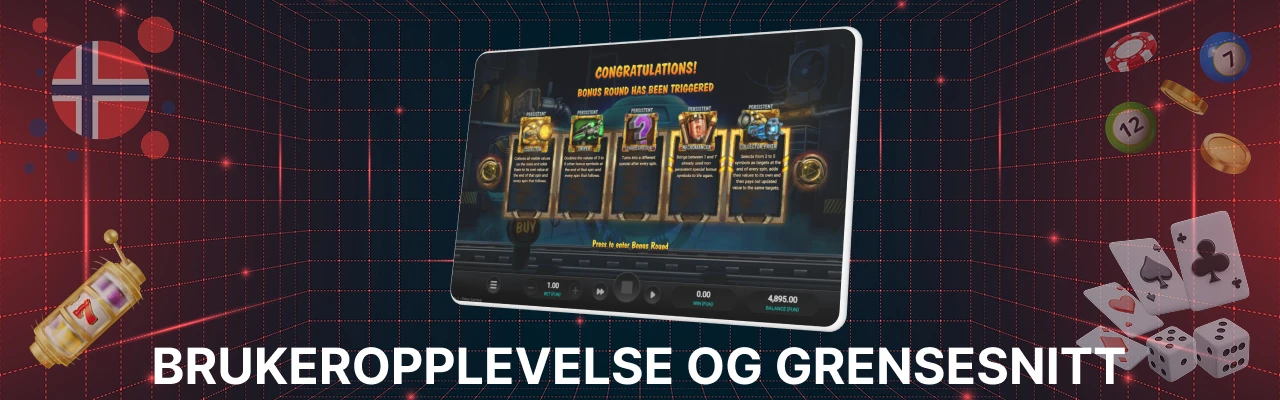 Brukeropplevelse og grensesnitt hos money train 3