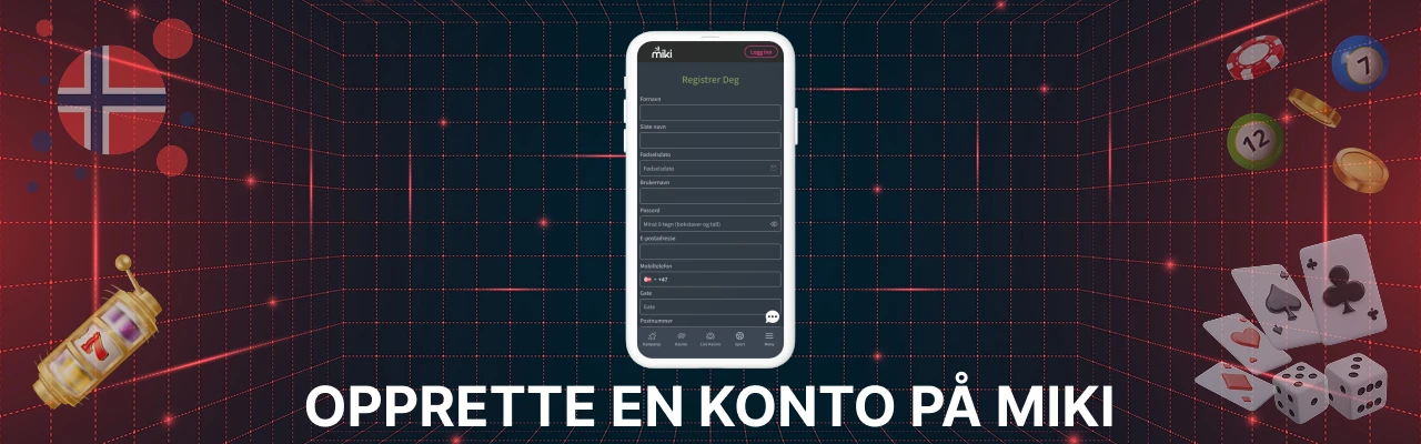 Opprette en konto på miki
