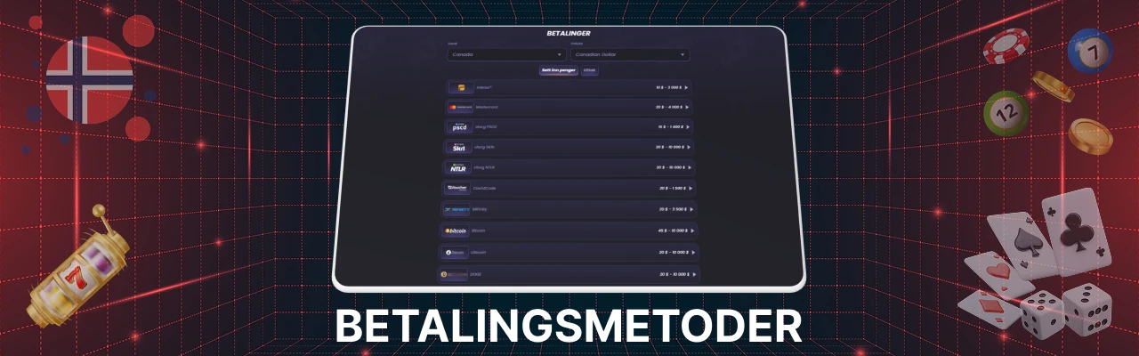 Betalingsmetoder hos funbet casino
