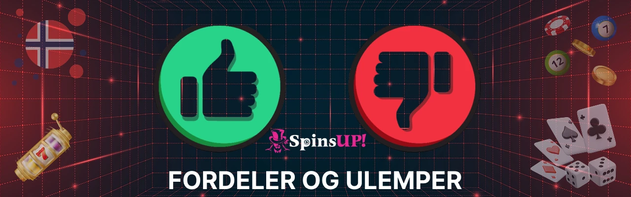Fordeler og ulemper hos spinsup casino