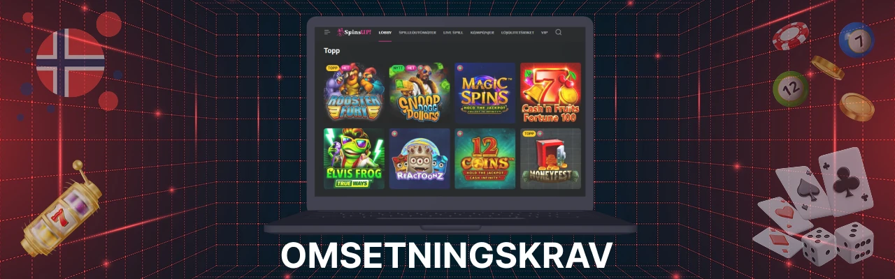 Omsetningskrav hos spinsup casino