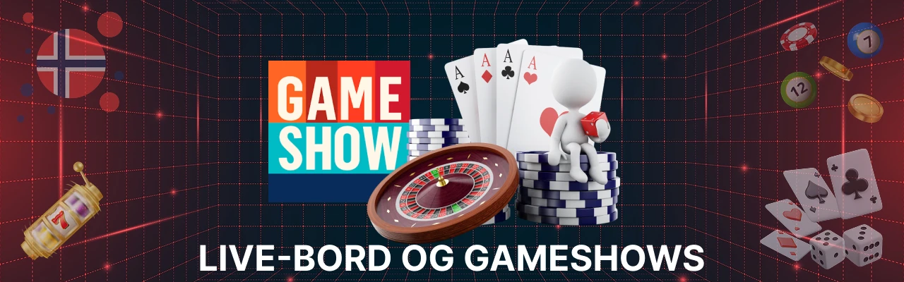 Live casino bord og gameshows