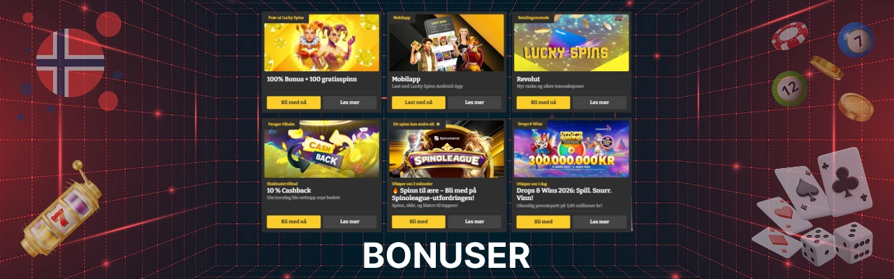 Bonuser hos lucky spins casino