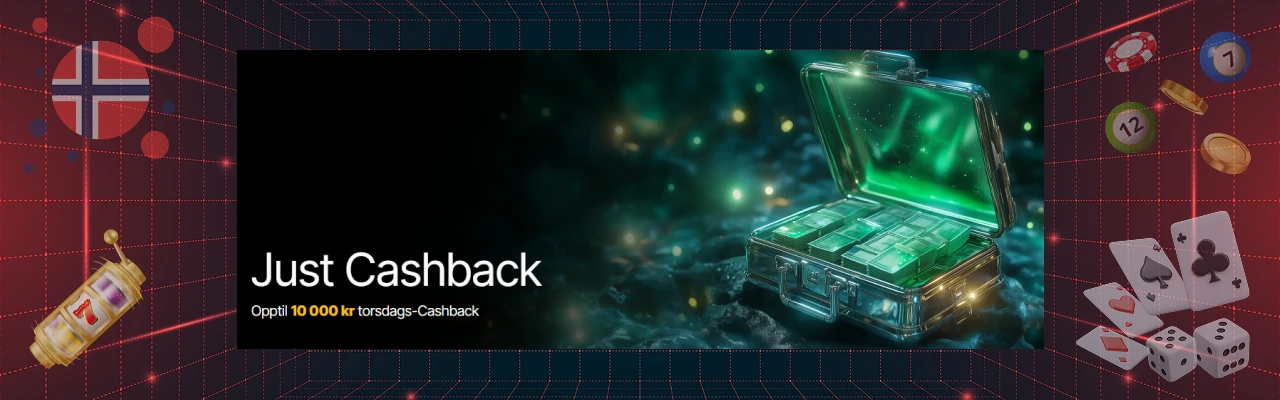 Justcasino cashback tilbud