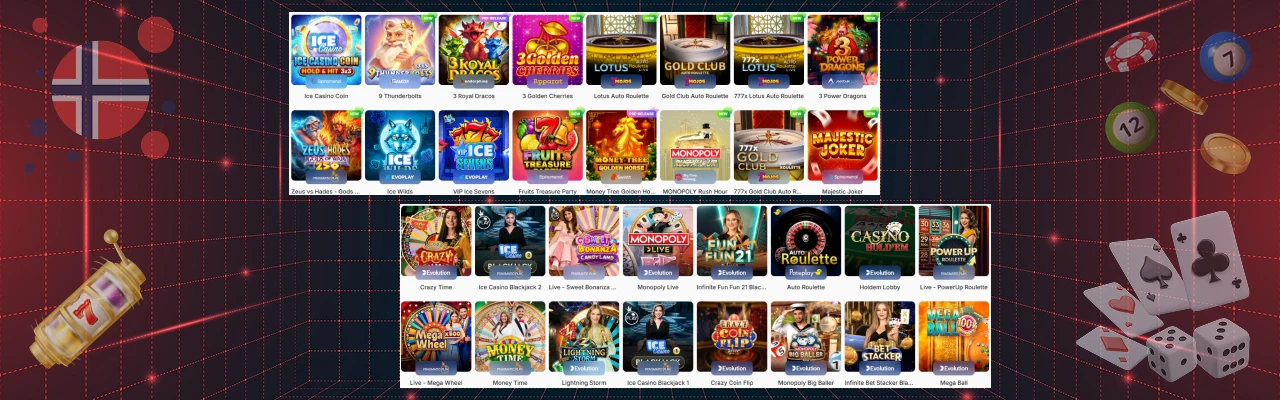 Tilgjengelige sport pa ice casino