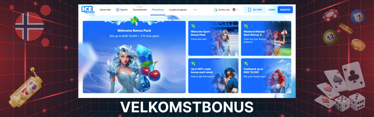 Velkomstbonus hos ice casino