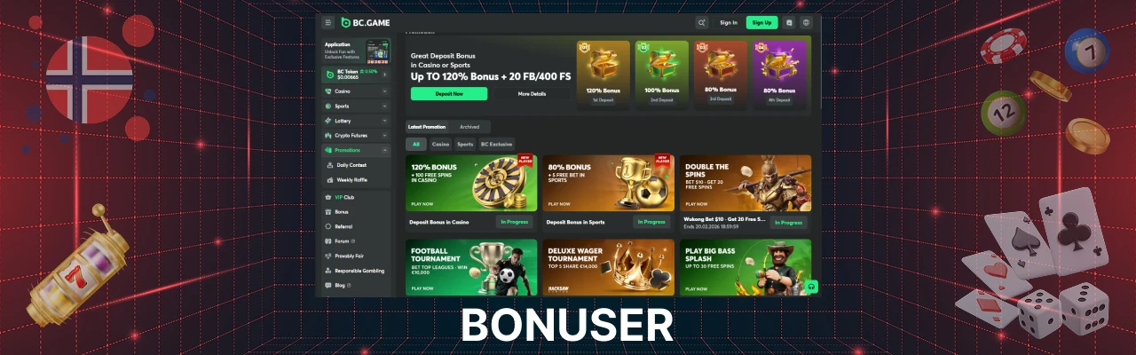 Bonuser hos bc game casino