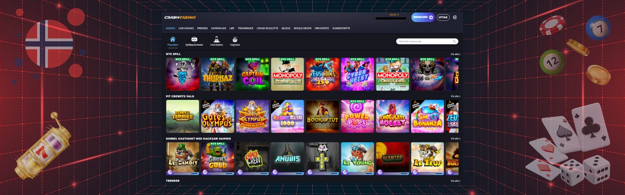 Live casino spill hos crash casino